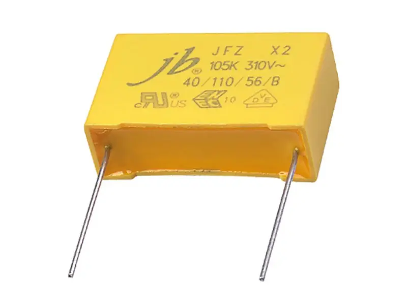 X2 kondenzátor 1uF 310VAC 10% RM-27.5 JFZ (láb ~20mm hosszú) Prémium