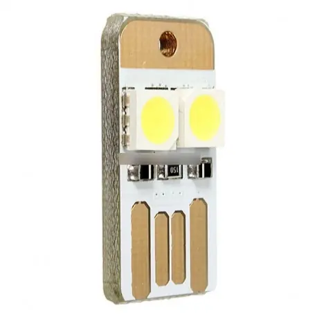 Ajánlat Hordozható Double Sided dugaszolható USB LED-es éjszakai fény ereje ellátási lámpa fehér 5V