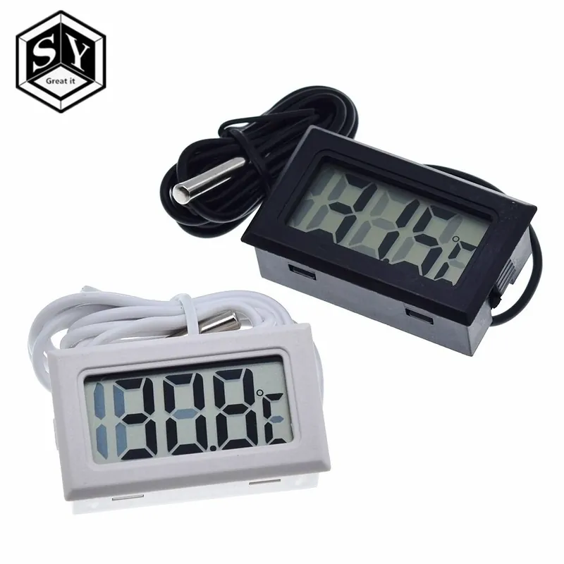 Rendeld meg most fekete - 1db LCD digitális tartály vízmérő detektor hőmérő elektronikus akvárium víz akváriumhoz kiskereskedelmi