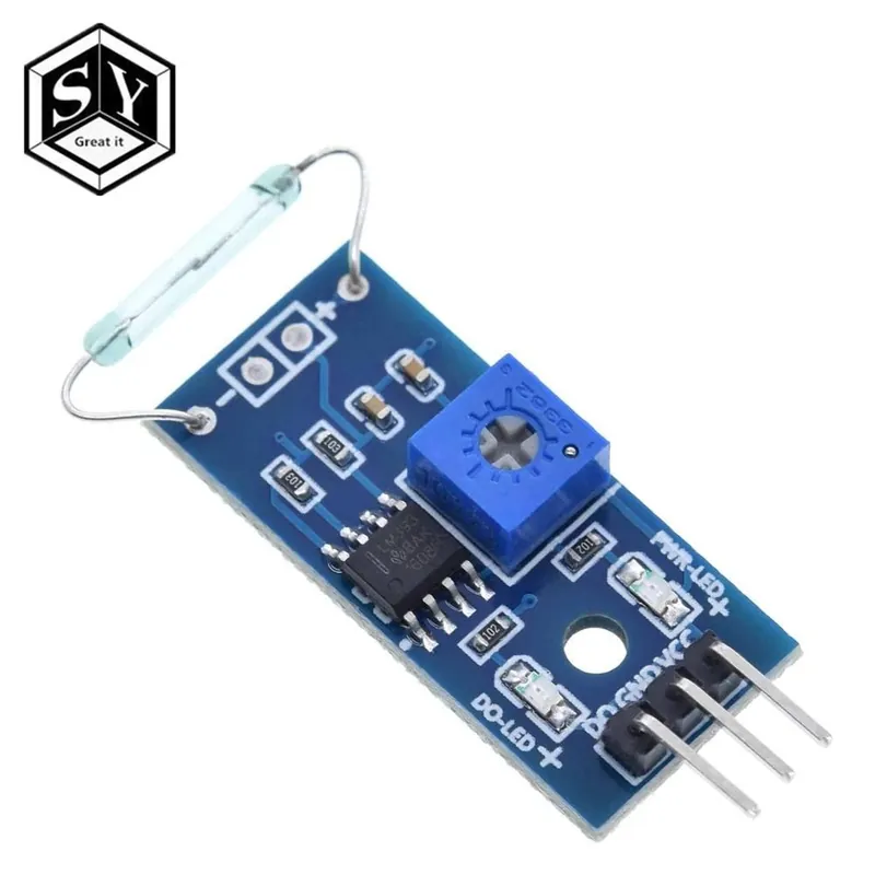 Vásárlói kedvenc 1PCS Great IT G123-08 LM393 Reed érzékelő modul Magnetron modul Reed kapcsoló mágneses kapcsoló arduino