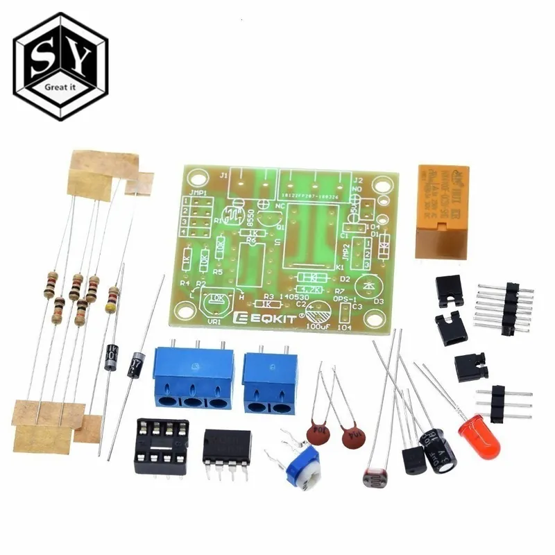Árcsökkenés LM393 DIY könnyű működtetésű kapcsolókészlet fényvezérlő kapcsoló fényérzékeny barkács elektronikus kiváltó