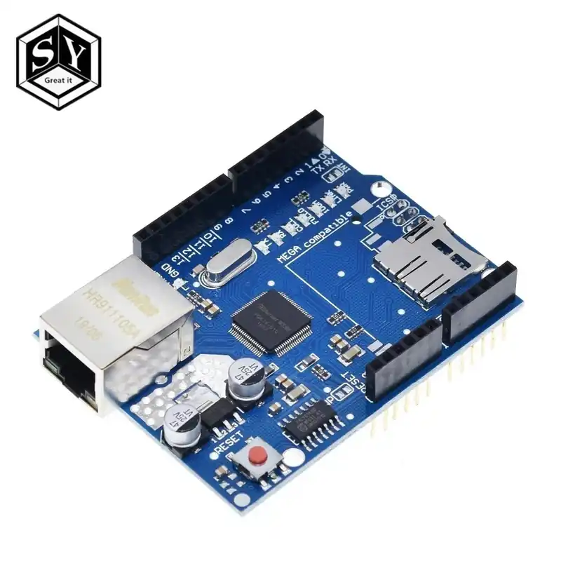 NAGY IT 1db Pajzs Ethernet Pajzs W5100 R3 UNO Mega 2560 1280 328 UNR R3 W5100 Fejlesztő tábla arduino számára Vásárlói kedvenc