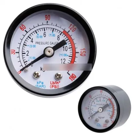 1/8 BSP férfi Thread 0-12Kg/cm2 0-180 PSI levegő kompresszor nyomásmérő fekete doboz Olcsóbb