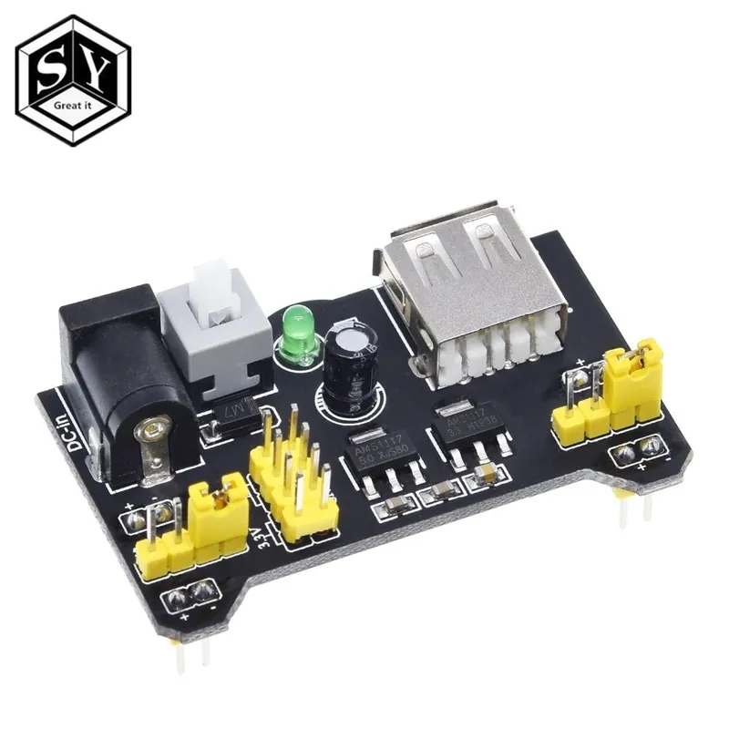 1db Great IT MB-102 kenyérlap dedikált tápegység modul kompatibilis 5V, 3.3V kenyérlap tápegység modul Arduino számára Nézd meg most