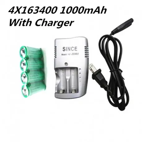 Csak ma 4 X 16340 1000mah 3v cr123a 16340 újratölthető akkumulátor 3.0v rcr123a 16340 akkumulátor lítium 1db 3.8v töltő