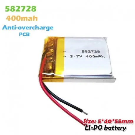 Nézd meg most 4db - 582728 3,7 V 400 mAh lítium polimer újratölthető akkumulátor MP3 MP4 GPS DVD PDA játékhoz Smart Watch bluetooth
