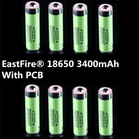 8PCS 2017 Original EastFire 18650 3400mAh akkumulátor 3.7V Li-ion Rechargebale akkumulátor NYÁK védett Panasonic 18650 3400 Ajánlat