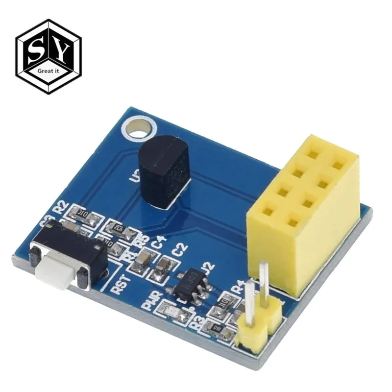 DS18B20 - 1PCS ESP8266 ESP-01 ESP-01S DS18B20 hőmérséklet-páratartalom érzékelő modul esp8266 Wifi csomópontMCU Smart Azonnali szállítás