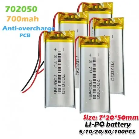 5db - 702050 3.7v 700mah lítium polimer újratölthető akkumulátorok MP3 MP4 MP5 játék GPS navigátor LED világítás Kedvezmény