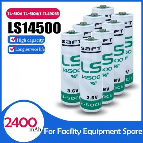 8PCS Original Saft LS14500 LS 14500 ER14505 3.6V 2400mAh AA lítium elem a PLC berendezésekhez Tartalék mérő Száraz elem Végkiárusítás