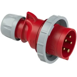 Akciós ár Ipari dugvilla lengő 3P+N+E 16A 5P 400V(50+60Hz) piros IP67 műanyag csavaros 6h-pozíció Shark PCE
