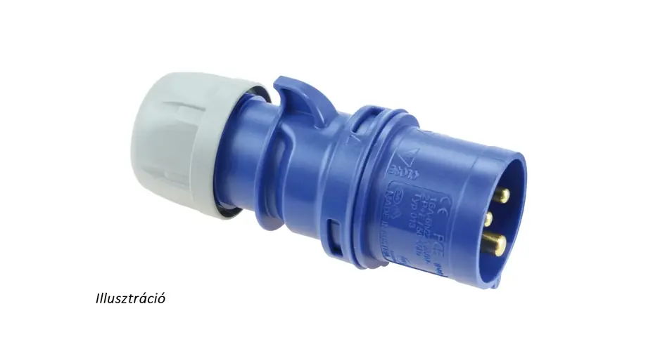 Prémium Ipari dugvilla lengő 3P+N+E 16A 5P 230V(50+60Hz) kék IP44 műanyag csavaros 9h-pozíció Shark PCE