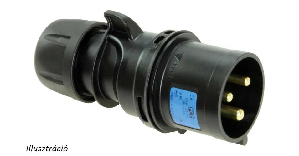 Különleges ajánlat Ipari dugvilla lengő 2P+E 16A 3P 230V(50+60Hz) kék IP44 műanyag csavaros 6h-pozíció Midnight PCE