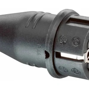 Dugvilla 2P+F 16A egyenes 250V fekete gumi csavaros IP20 ABL-SURSUM Kiárusítás