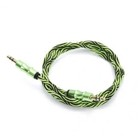 Zöld 1M 3.5mm AUX Audio TRS Jack kábel Nylon hímzett csatlakozó sztereó autós telefonhoz Rendeld meg most