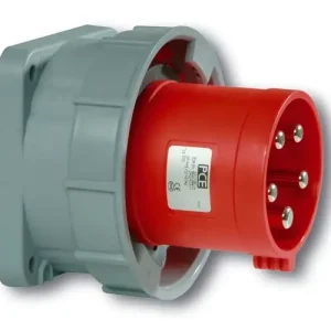 Végkiárusítás Ipari dugvilla 3P+N+E beépíthető 63A 5P 400V(50+60Hz) piros műanyag egyenes csavaros PCE