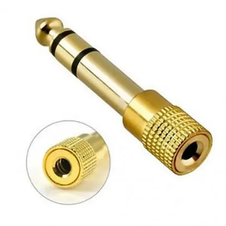 Ne maradj le 6.5mm 1/4 férfi 1/8 3,5 mm-es női fejhallgató sztereó audio jack adapter csatlakozó arany