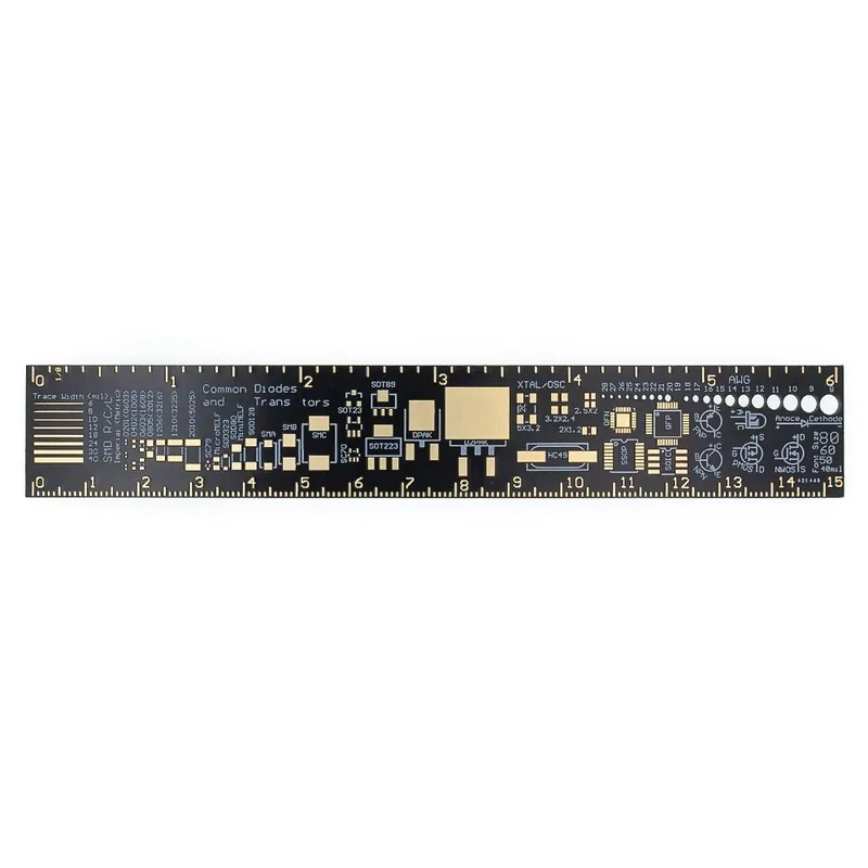 Szín: PCB-Ruler - 15 cm-es nyomtatott áramköri vonalzó elektronikai mérnököknek, geeks készítőknek rajongóknak PCB Árcsökkenés
