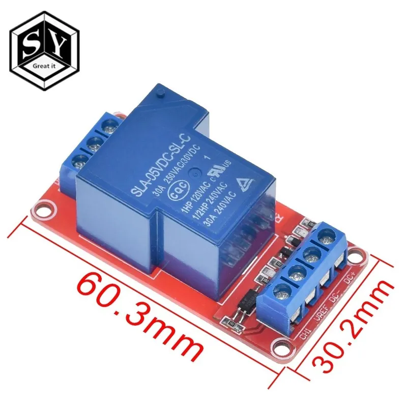 Árengedmény 1db 5V 30A kétirányú leválasztó relemodul magas / alacsony szintű kiváltó 5V 30A 1 csatornás relemodul elektronikus