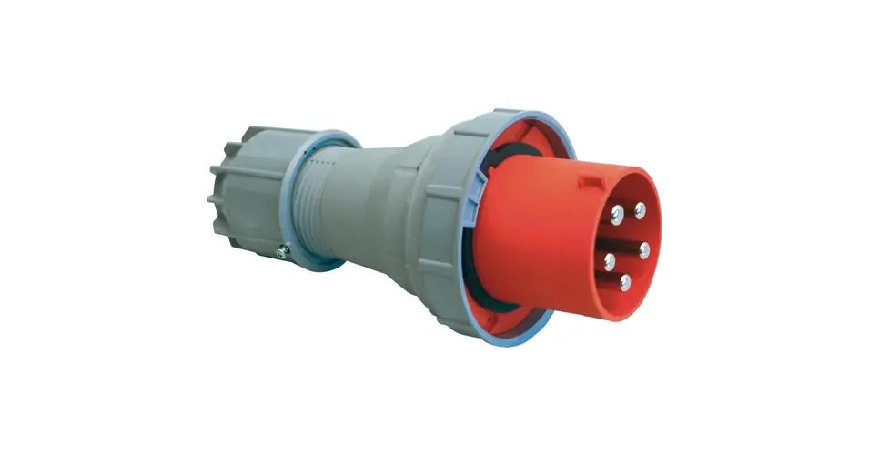 Végkiárusítás Ipari dugvilla lengő 3P+N+E 125A 5P 400V(50+60Hz) piros IP67 műanyag csavaros Power Twist PCE