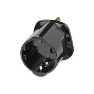Utazó adapter GB(G)->DIN(F) olvadóbetéttel fekete 13A 250V LECTRA Árengedmény