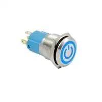 LED vízálló relé - Kék háttérvilágítás, 12 mm, 12 - 24V Gyors kiszállítás