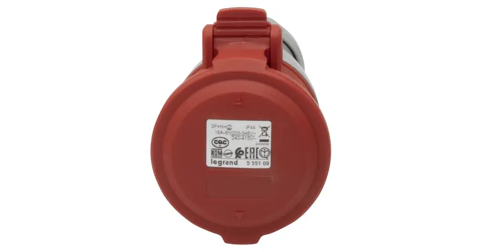 Ipari dugalj lengő 3P+N+E 16A 5P 380-415V(50+60Hz) piros egyenes IP44 műanyag P17 Tempra LEGRAND Azonnal elérhető