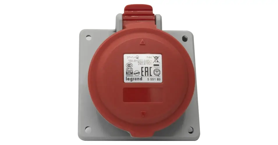 Biztonságos fizetés Ipari dugalj beépíthető 16A 5P 400V(50+60Hz) piros egyenes P17 Tempra PRO Dafbe-164k06 LEGRAND