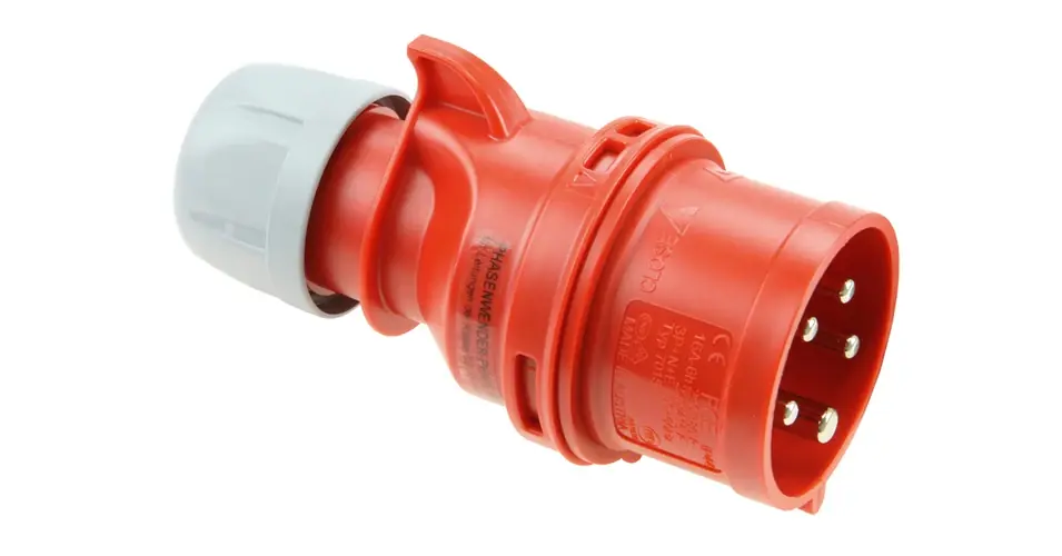 Akció Ipari dugvilla lengő 3P+N+E fázisfordító 16A 5P 400V(50+60Hz) piros IP44 műanyag Shark PCE