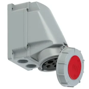 Azonnal elérhető Ipari dugalj falra szerelhető 3P+E+PilotKontakt 63A 400V(50+60Hz) piros IP67 műanyag csavaros PCE