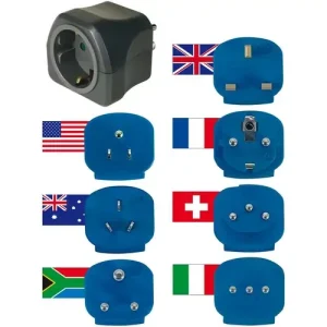 Árcsökkenés Utazó adapter univerzális(7x)->DIN(F) többszínű 13A 250V LECTRA