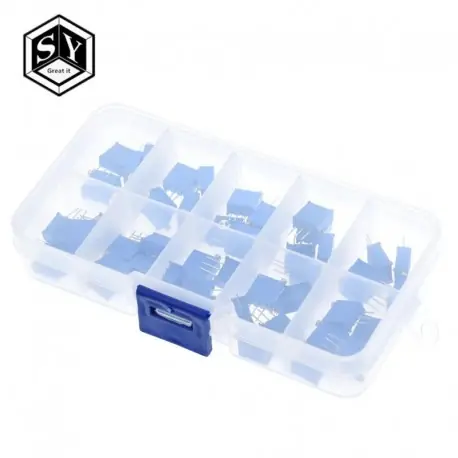 Outlet 50PCS 3296W többfordulós trimmer potenciométer készlet nagy pontosságú 3296 változó ellenállás 500R 1K 2K 5K 10K 20K