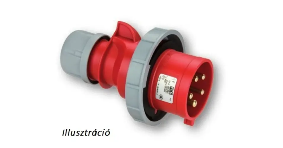 Vásárlói kedvenc Ipari dugvilla lengő 3P+N+E 32A 5P 400V(50+60Hz) piros IP67 műanyag csavaros 6h-pozíció Shark PCE