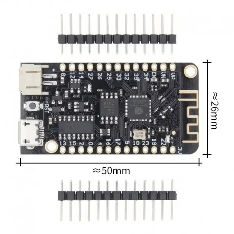 Legjobb ár ESP-32 REV1 - Wifi Bluetooth fejlesztőtábla antenna ESP32 ESP-32 REV1 CH340 CH340G mikro USB lítium akkumulátor interfész