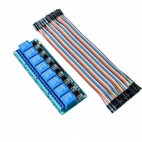 Alacsony ár DC 5V 8 csatornás relé modul és 40 tűs női-női Dupont kábel Raspberry Pi DSP AVR PIC ARM