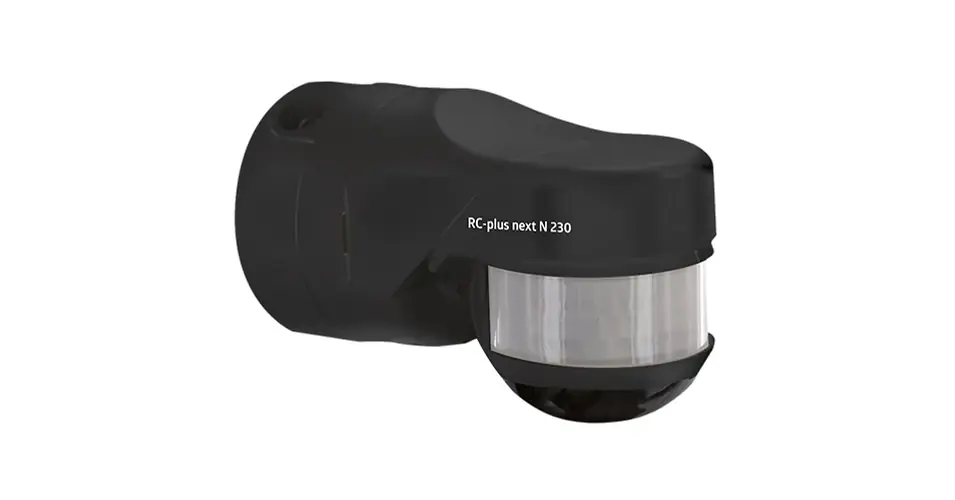 Mozgásérzékelő kültéri falra 20x20m 230° PIR 3000W 240V fekete IP54 RC-plus next N 230 B.E.G. Árengedmény