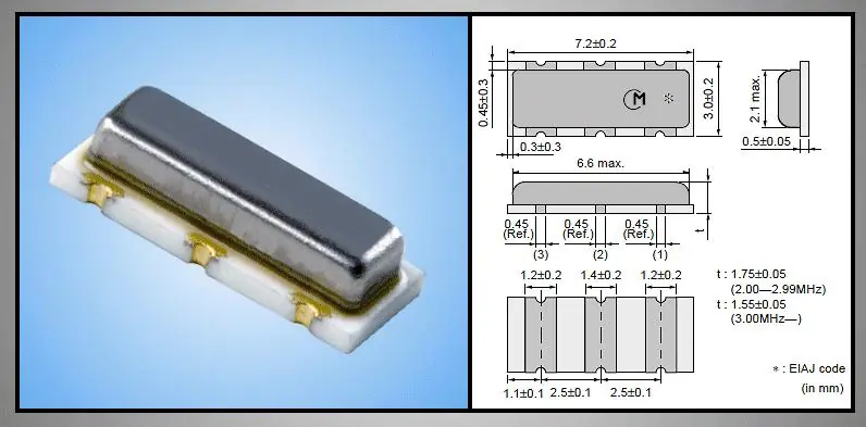 Kerámia Rezonátor 3.64MHz 3p. SMD, CSTCC3.64MG-TC Azonnali szállítás
