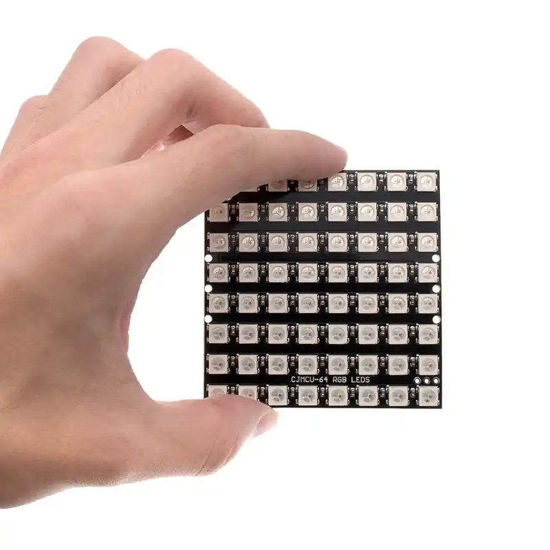Újdonság Szín: 64 bit - WS2812 LED 5050 RGB 8x8 64 LED Matrix 64 Bit 5050 RGB LED színes beépített menetjelző lámpák