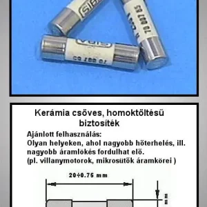 Biztosíték 500mA 5x20mm lomha kerámia 250V Kedvezményes ár