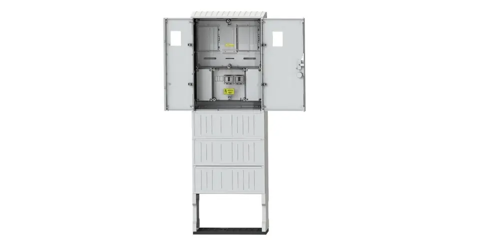 1/3F mérőszekrény 1xM63.80A+1xV32 földkábeles álló 1-szintes 2M PVT-K-L Á-V Fm Csatári Plast Szezonális akció