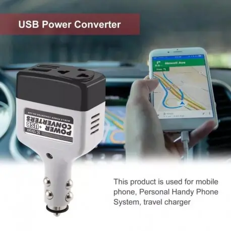 Legújabb DC 12/24 V - AC 220 V / USB 6 V autós áramátalakító adapter Mobil autós elektromos töltő átalakító USB Biztonságos fizetés