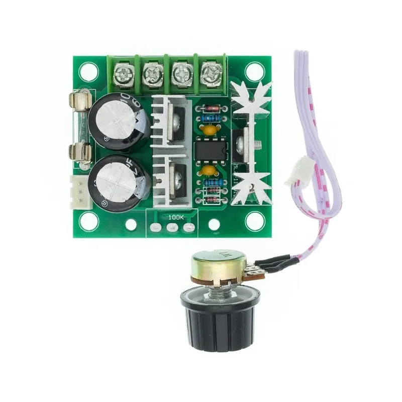 Különleges ajánlat Állítható egyenáramú motor fordulatszám vezérlő DC 12V-40V 400W 10A potenciométer PWM motorvezérlő modul 13kHz 24V