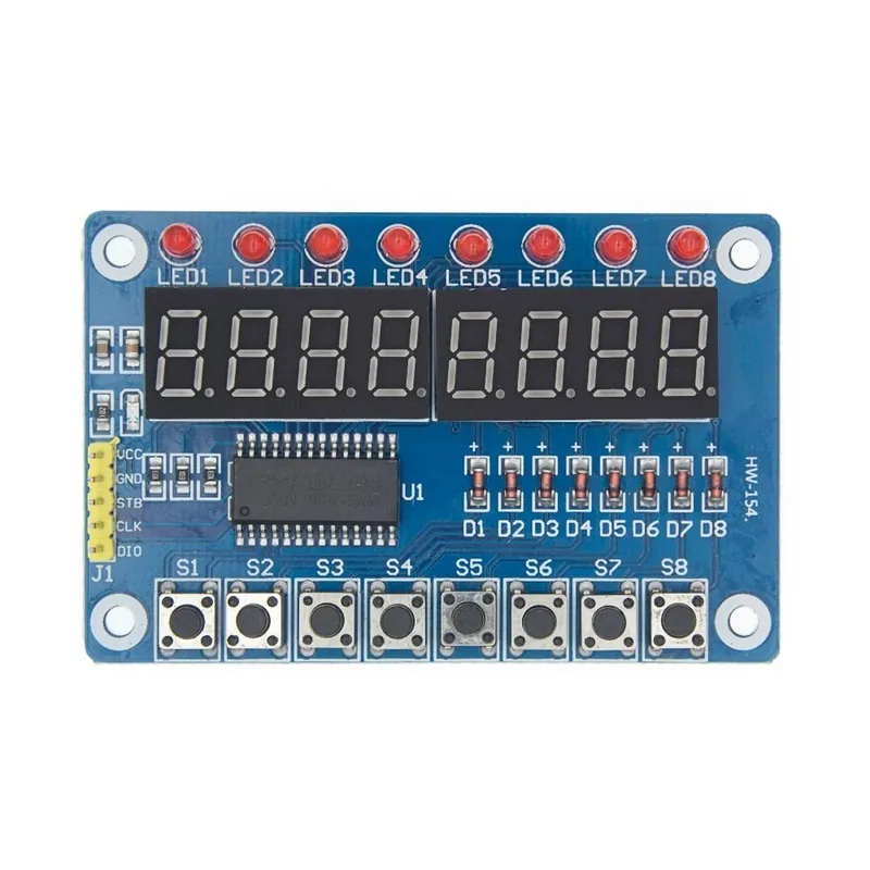 Szín: TM1638 - Billentyűs kijelző AVR új 8 bites digitális LED-csöves 8 bites TM1638 modulhoz Gyors szállítás