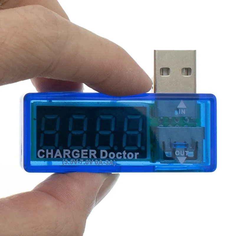 Biztonságos vásárlás Szín: kék - Digitális USB Mobile Power töltőáram feszültség Tester Meter Mini USB töltő doktor voltmérő ampermérő