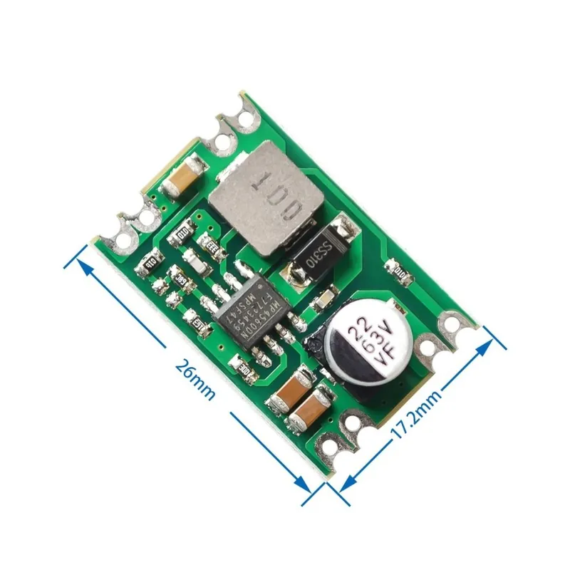 Népszerű 5V - DC DC fokozatú tápegység modul Buck szabályozott kártya 2A bemenet 8-55V kimenet 3.3V / 5V / 9V / 12V A04 elektronikus