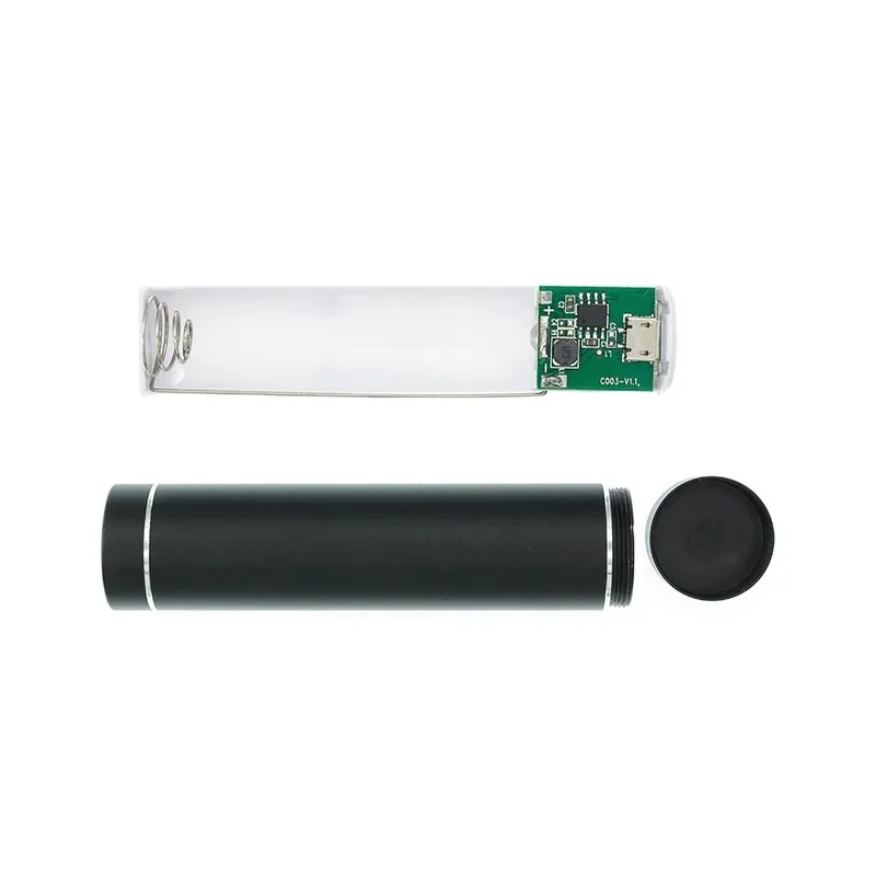 Fém Power Bank barkácskészlet tárolótok Doboz Ingyenes hegesztőruha 1X 18650 Akkumulátor 5V 1A USB külső töltő Outlet