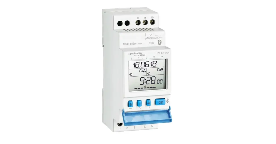 Kedvezményes ár Kapcsolóóra digitális LCD bluetuth napi heti 2 váltó 16A 2M 172 421 pro4 Paladin Hugo Müller