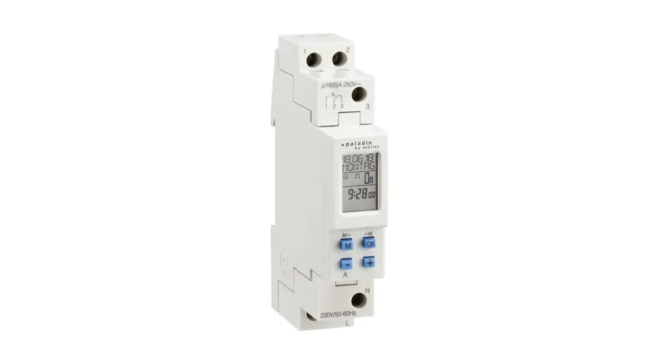 Korlátozott ajánlat Kapcsolóóra digitális LCD heti 1 váltó 16A 1M 172 110 pro Paladin Hugo Müller