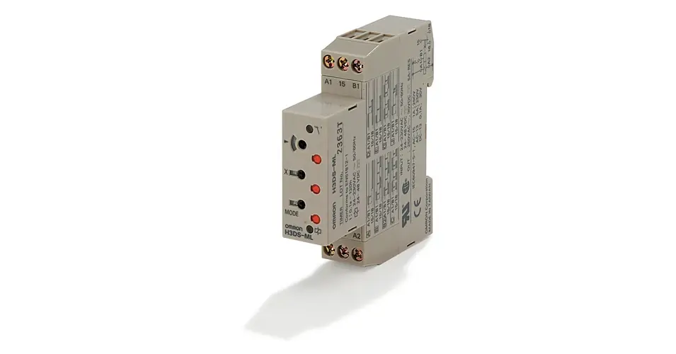 Sorolható időrelé 8-funkciós 0,1s-120h 1-v 24-230V50Hz 24-48VDC H3DS-ML AC/DC OMI OMRON Utolsó esély