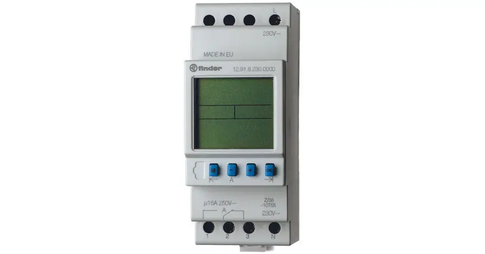 Kapcsolóóra digitális 1-csatorna napi heti váltó 16A 2TE 12.91.8.230.0000 FINDER Csak ma